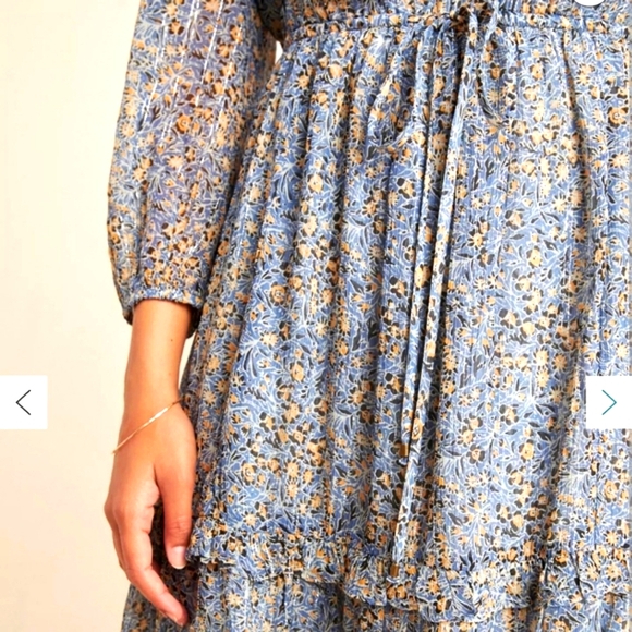 Anthropologe Dress Size 6 Peasant Off the Shoulder Midi Dress NWOT - Picture 5 of 12